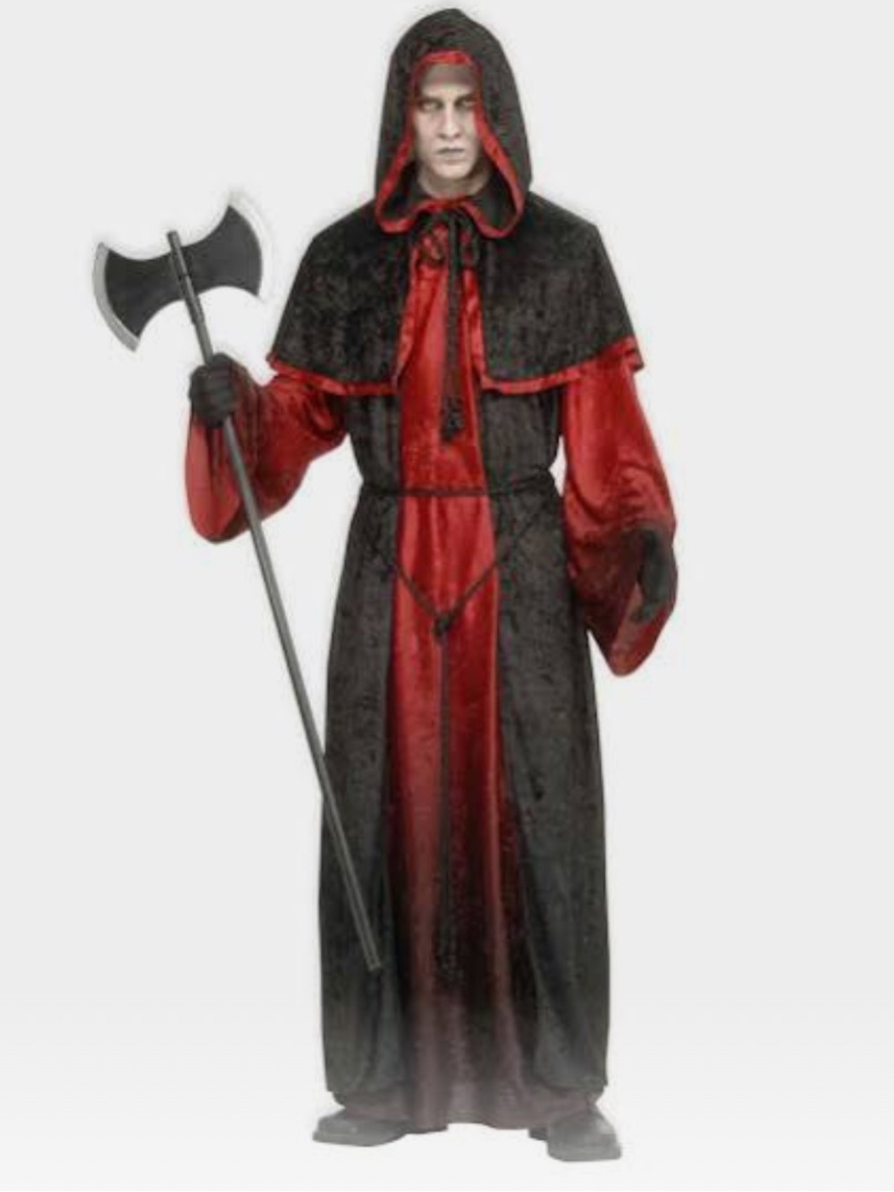 Demon Devil Robe with Hood Includes Rope and Creepy Hands